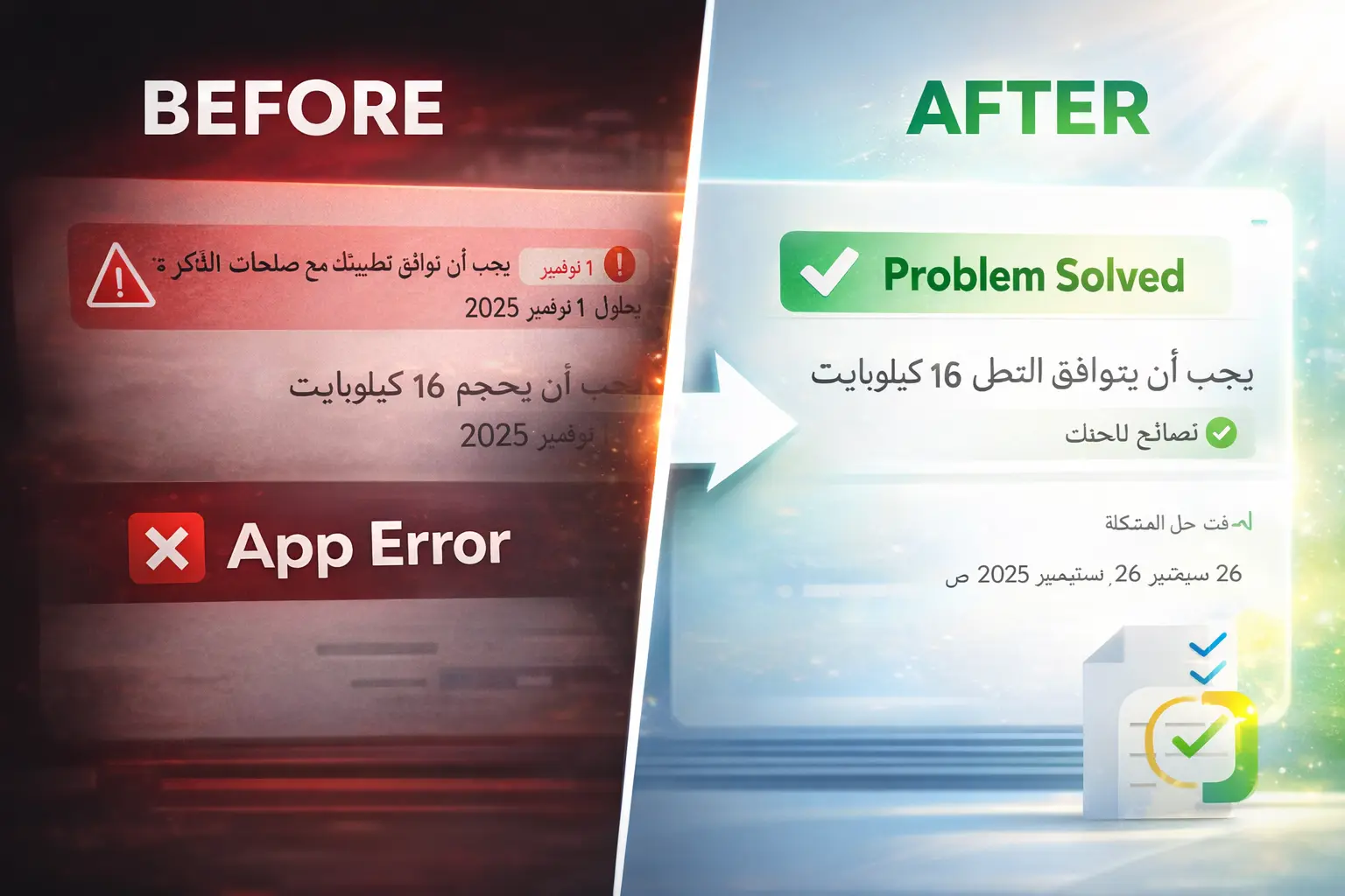 App error to solution transformation