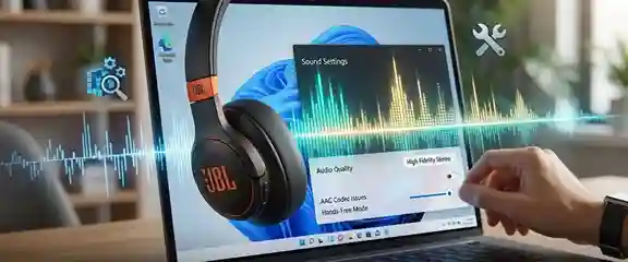 حل مشكلة جودة صوت سماعات JBL بلوتوث على ويندوز